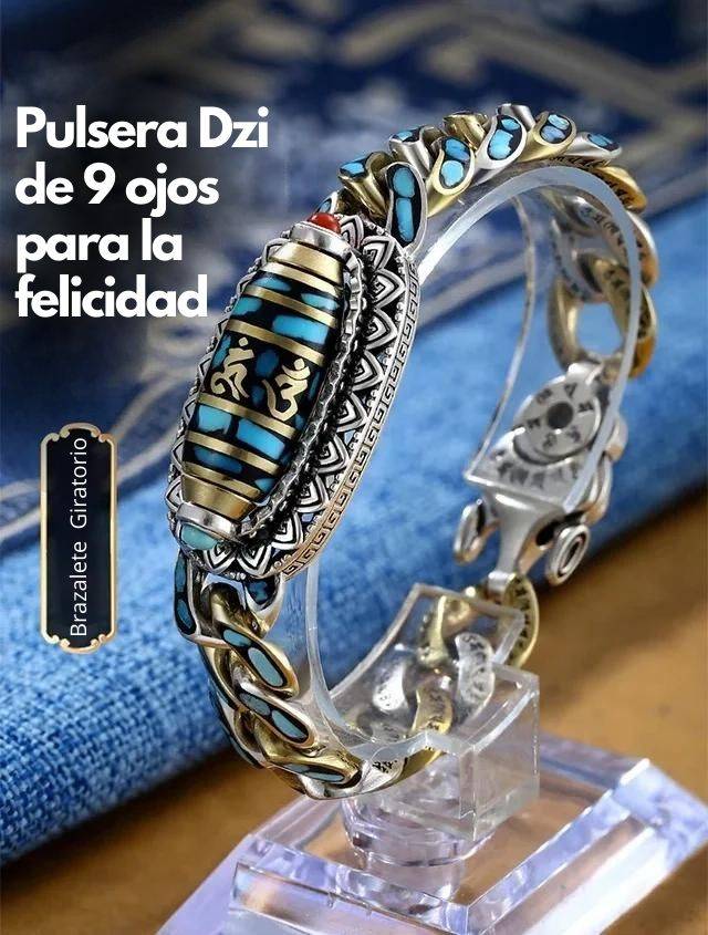 🪬Pulsera de Nueve Ojos🧿Protección Dzi Giratoria™️ / Oferta Magica 2X1 gratis