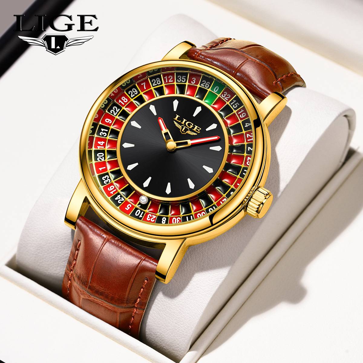 Reloj de ruleta de casino para hombre